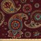 Ambesonne Paisley Fabric by The Yard, Middle Pattern Tribal Art Bohemian Themed Composition Printed Image, Decorative Fabric for Upholstery and Home Accents, 1 Yard, Burgundy Mustard